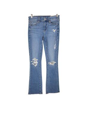 NWT American Eagle High-Rise Skinny kick Jeans size 4 stretch denim distressed